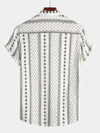 Men's Retro Button Up Short Sleeve Cotton 70s Shirt