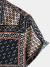Men's Patchwork Print Short Sleeve Shirt