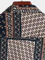 Men's Patchwork Print Short Sleeve Shirt