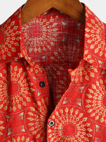Men's Casual Retro Print Short Sleeve Shirt