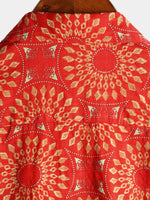 Men's Casual Retro Print Short Sleeve Shirt