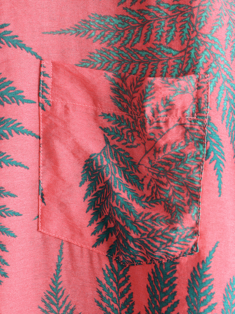 Men's Short Sleeve Chest Pocket Cotton Print Shirt