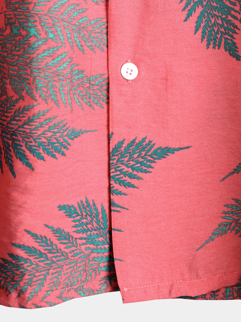 Men's Short Sleeve Chest Pocket Cotton Print Shirt