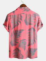 Men's Short Sleeve Chest Pocket Cotton Print Shirt