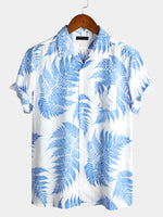 Men's Short Sleeve Chest Pocket Cotton Print Shirt