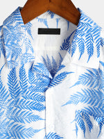 Men's Short Sleeve Chest Pocket Cotton Print Shirt