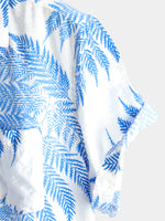 Men's Short Sleeve Chest Pocket Cotton Print Shirt
