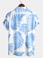 Men's Short Sleeve Chest Pocket Cotton Print Shirt