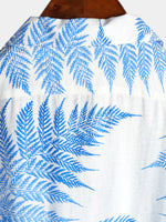 Men's Short Sleeve Chest Pocket Cotton Print Shirt