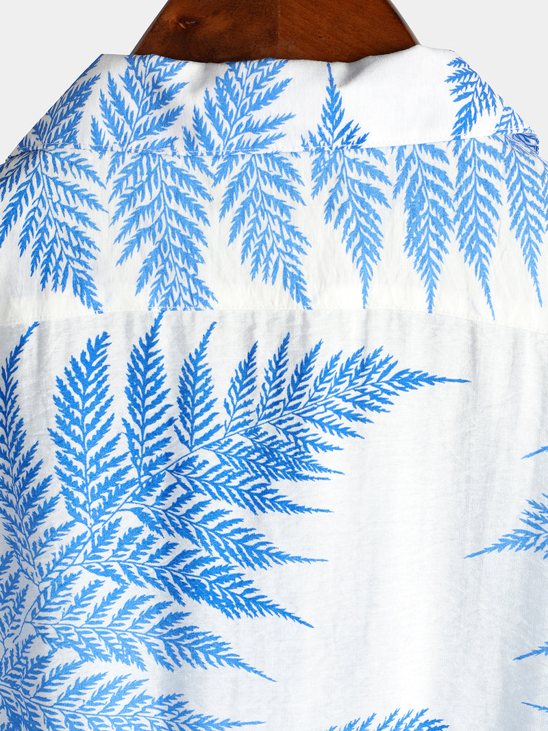 Men's Short Sleeve Chest Pocket Cotton Print Shirt