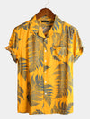 Men's Short Sleeve Chest Pocket Cotton Print Shirt