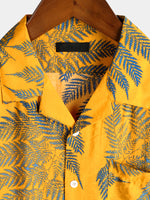 Men's Short Sleeve Chest Pocket Cotton Print Shirt