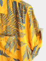 Men's Short Sleeve Chest Pocket Cotton Print Shirt