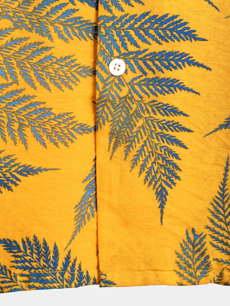 Men's Short Sleeve Chest Pocket Cotton Print Shirt
