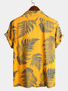 Men's Short Sleeve Chest Pocket Cotton Print Shirt