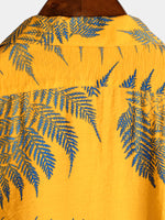Men's Short Sleeve Chest Pocket Cotton Print Shirt