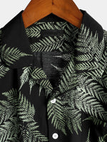 Men's Short Sleeve Chest Pocket Cotton Print Shirt