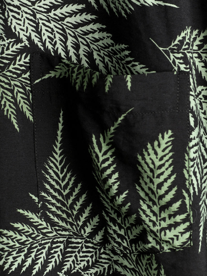 Men's Short Sleeve Chest Pocket Cotton Print Shirt