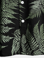 Men's Short Sleeve Chest Pocket Cotton Print Shirt