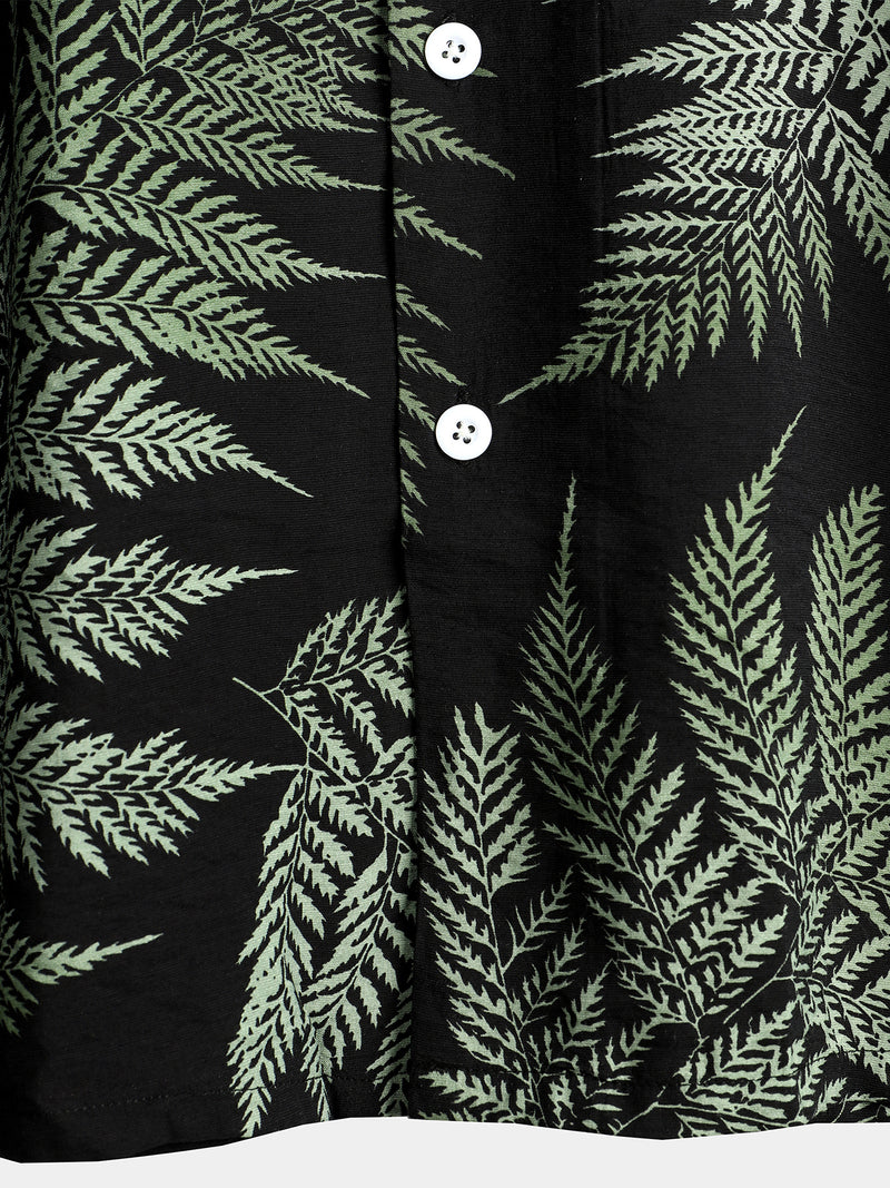 Men's Short Sleeve Chest Pocket Cotton Print Shirt