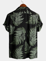 Men's Short Sleeve Chest Pocket Cotton Print Shirt