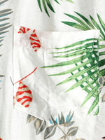 Men's Tropical Leaf Print Pocket Casual Shirt