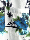 Men's White Holiday Floral Tropical Short Sleeve Cotton Shirt