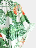 Men' Holiday Flamingo Short Sleeve Cotton Shirt