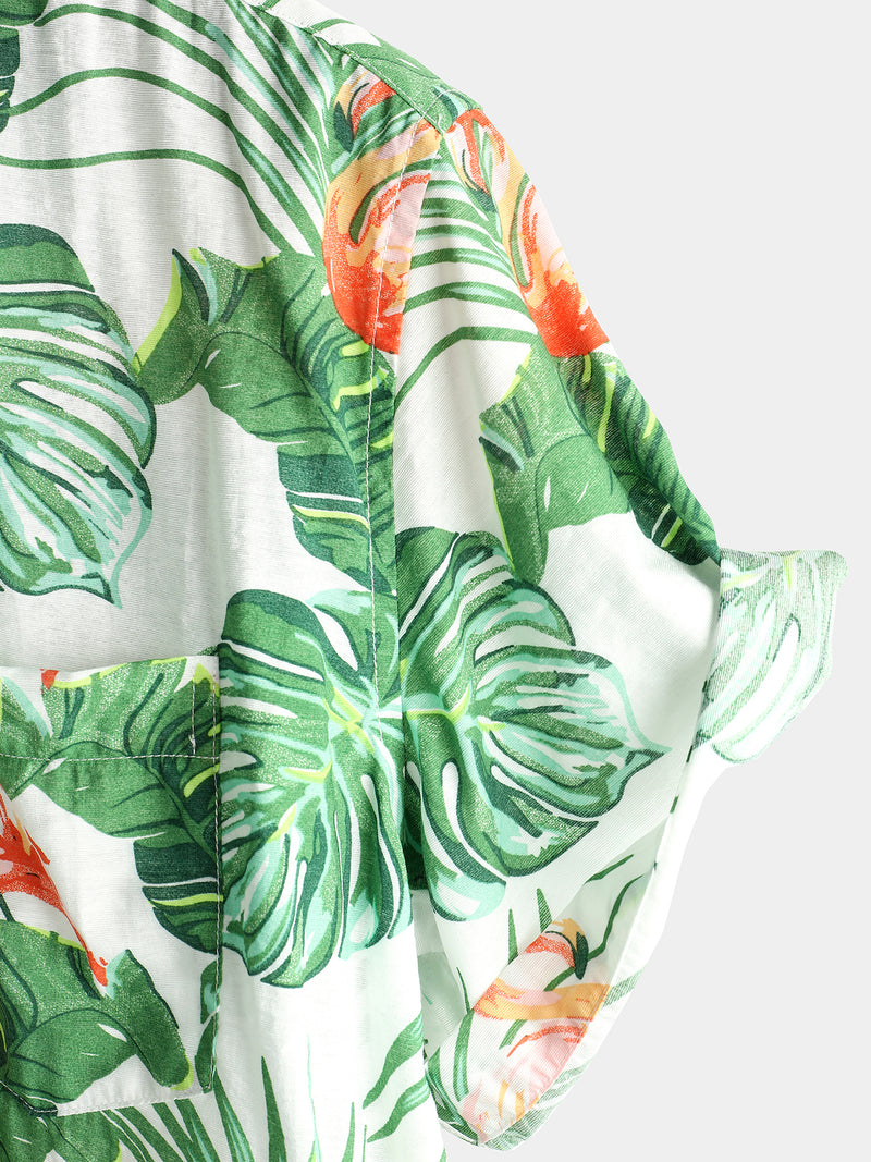 Men's Holiday Short Sleeve Cotton Shirt