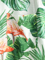 Men' Holiday Flamingo Short Sleeve Cotton Shirt