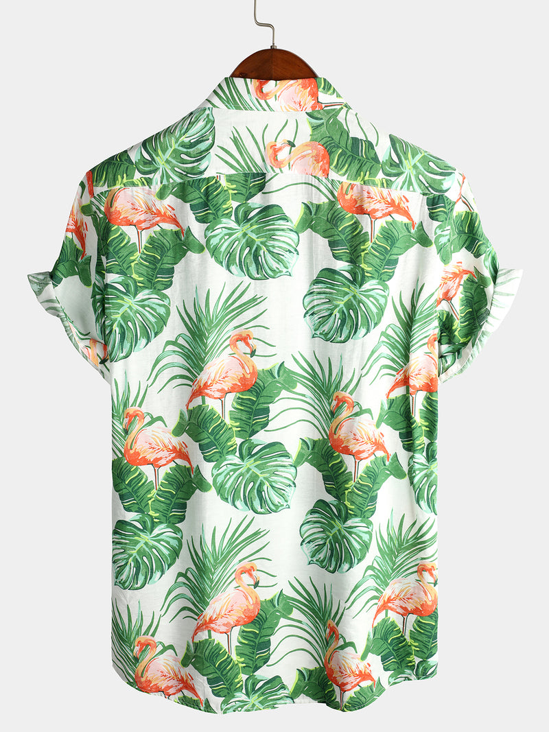 Men's Holiday Short Sleeve Cotton Shirt
