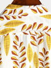 Men's Yellow Short Sleeve Holiday Cotton Shirt