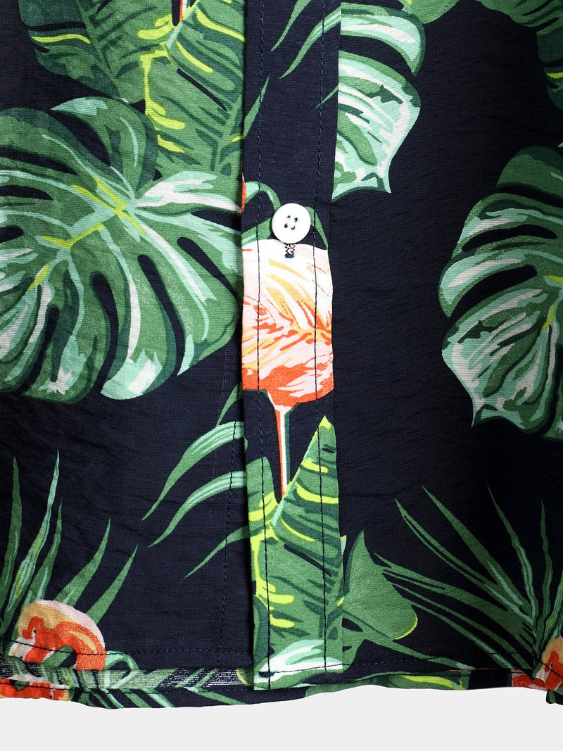 Men's Holiday Short Sleeve Cotton Shirt