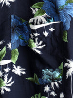 Men's White Holiday Floral Tropical Short Sleeve Cotton Shirt