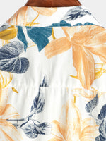 Men's Flower Print Hawaiian Casual Short Sleeve Shirt