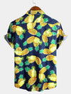 Men's Short Sleeve Pineapple Cotton Shirt