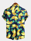 Men's Short Sleeve Pineapple Cotton Shirt