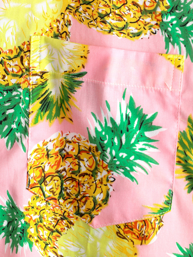 Men's Short Sleeve Pineapple Cotton Shirt