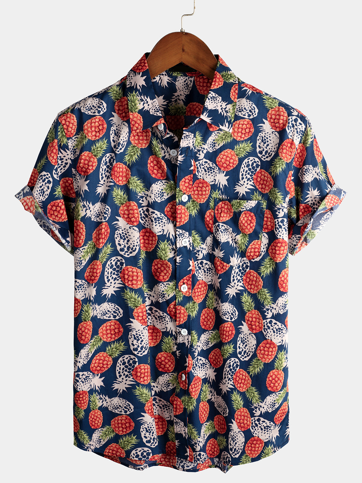 Men's Holiday Short Sleeve Cotton Shirt