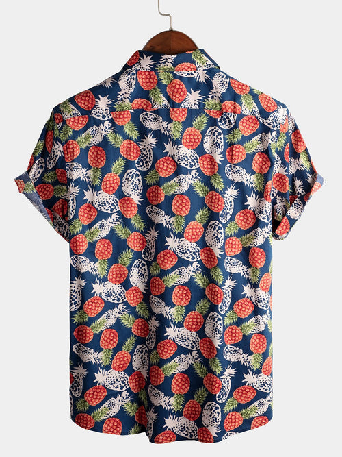 Men's Holiday Short Sleeve Cotton Shirt