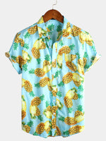 Men's Short Sleeve Pineapple Cotton Shirt