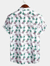 Men's Holiday Tropical Pineapple Pocket Cotton Shirt