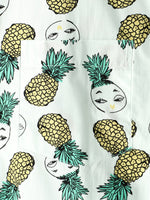 Men's Holiday Tropical Pineapple Pocket Cotton Shirt