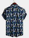 Men's Holiday Tropical Pineapple Pocket Cotton Shirt
