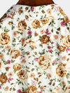 Men's Short Sleeve Rose Print Cotton Shirt