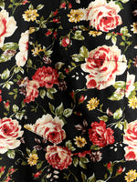 Men's Short Sleeve Rose Print Cotton Shirt