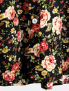Men's Short Sleeve Rose Print Cotton Shirt