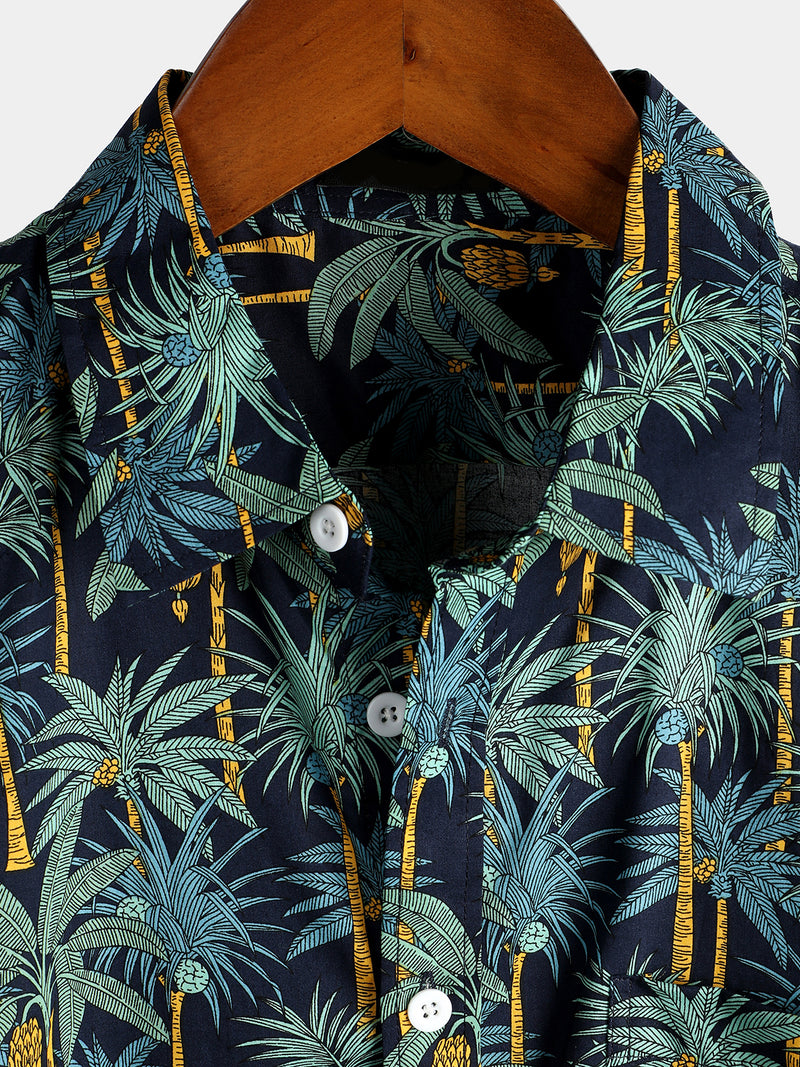 Men's Casual Hawaiian Short Sleeve Cotton Shirt