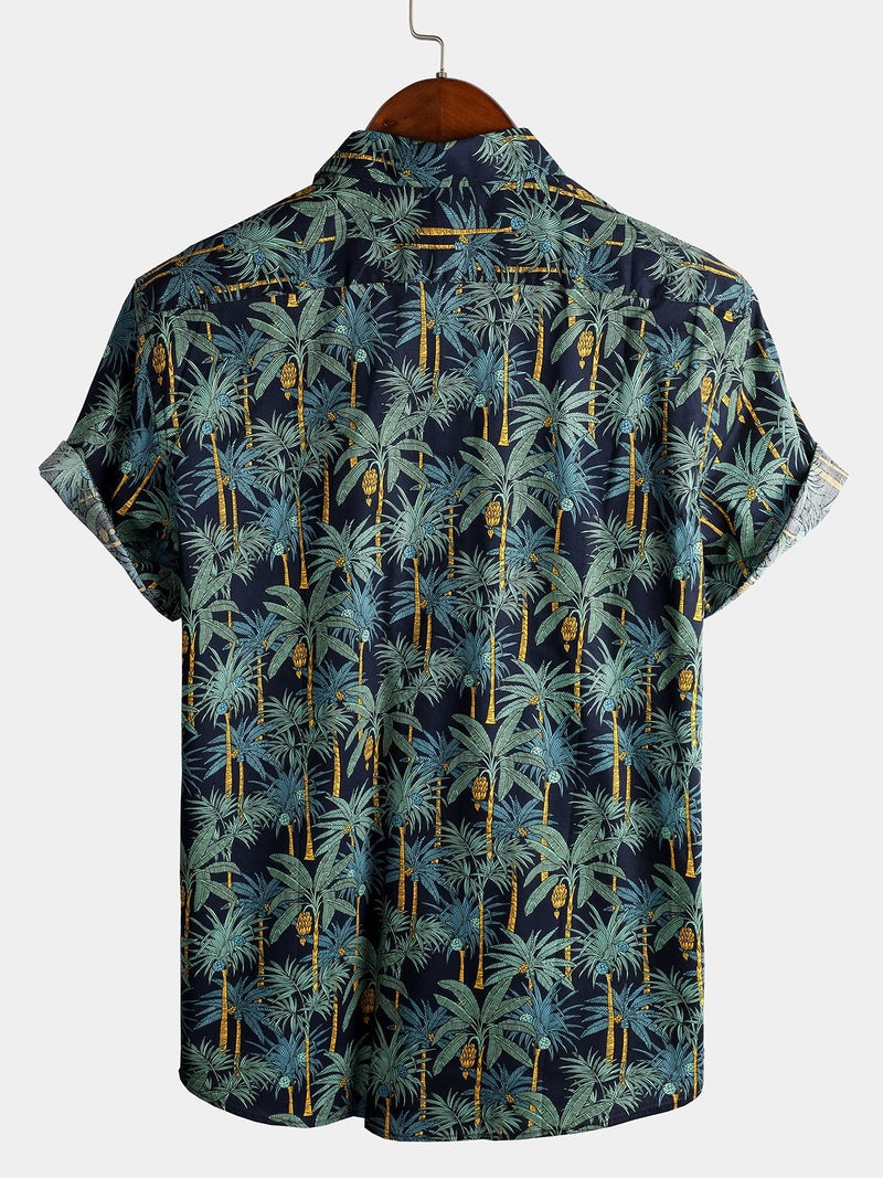 Men's Casual Hawaiian Short Sleeve Cotton Shirt