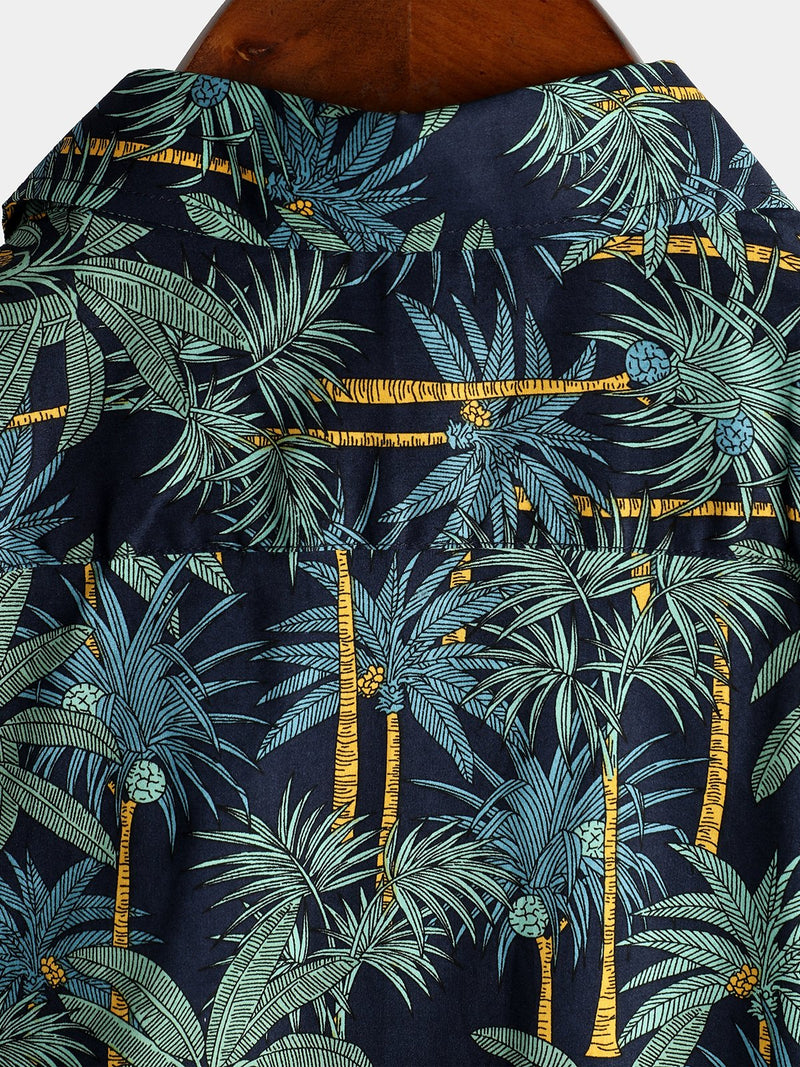 Men's Casual Hawaiian Short Sleeve Cotton Shirt